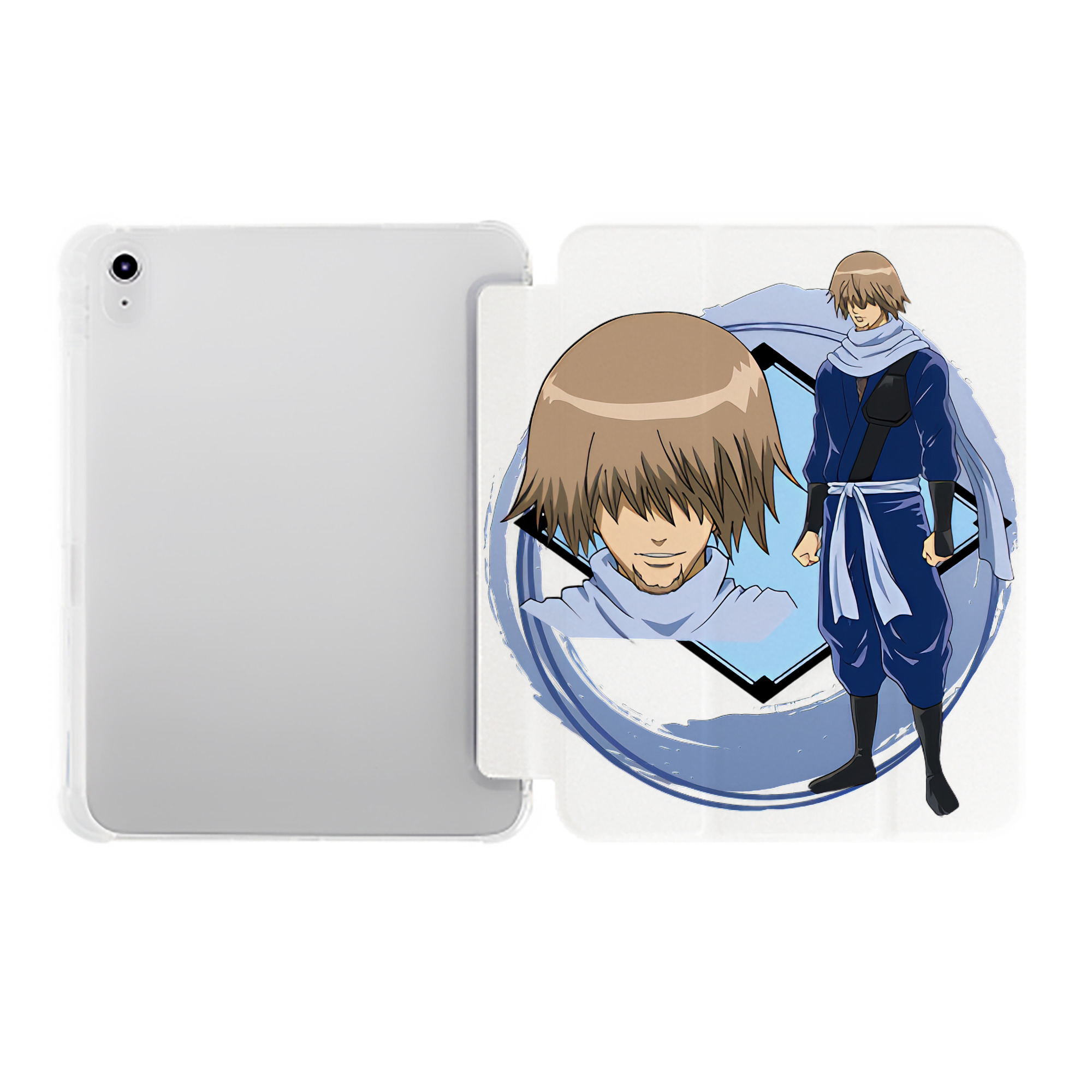 （画像用） ぎんたま 坂田銀時（さかたぎんとき） 神楽 志村新八（しむら しんぱち） GINTAMA Sakata Gintoki Kagura Shimura Shinpachi IPad ケース ペン収納付き 三つ折りスタンド PUレザー×シリコン 対応機種9.5/10.5/10.9インチ